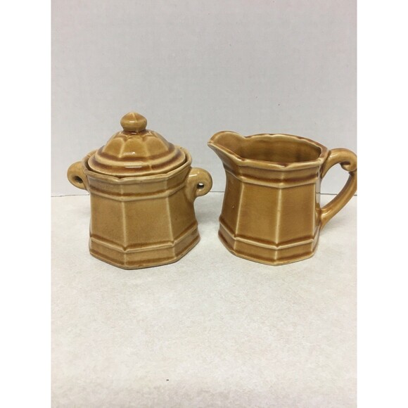 Royal Sealy Other - Vintage Brown Stone Craft by Royal Sealy Stoneware Sugar and Creamer Set